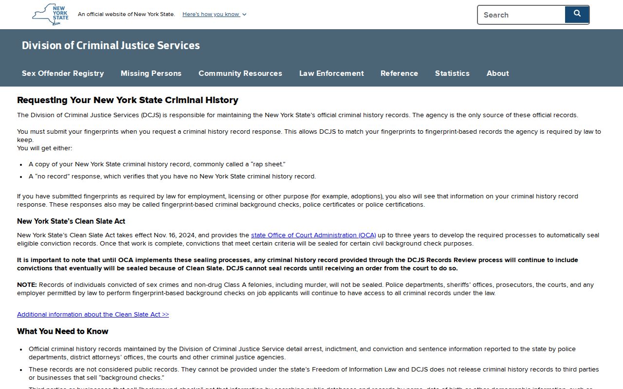 Fulton County criminal history DCJS Personal Record Review instructions